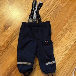 Polarn O. Pyret eco suspender rain pants 9-12 months